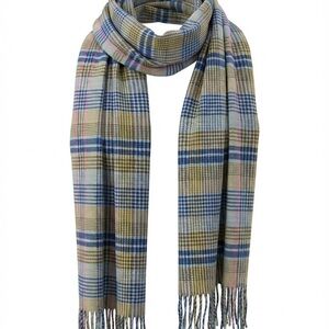 Coach Women's Plaid Scarf - Blue, Tan, Pink